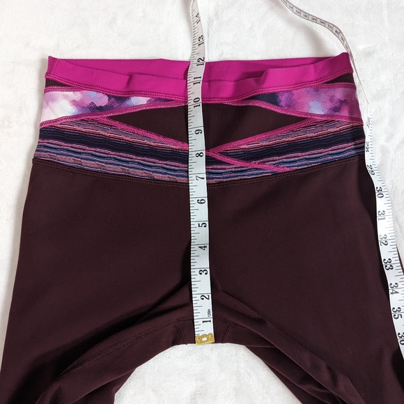 Lululemon Full Length Flare Burgundy Wide Waistband Groove Pant Y2K Leggings Sz6 - Picture 7 of 16